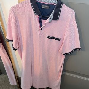 Primark Men's Polo Shirt in Pink and Navy